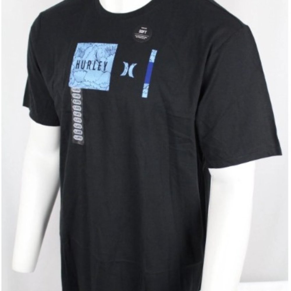 NWT! Hurley‎ Men's 6040 Box Wave T Shirt Short Sleeve Soft Black X-large